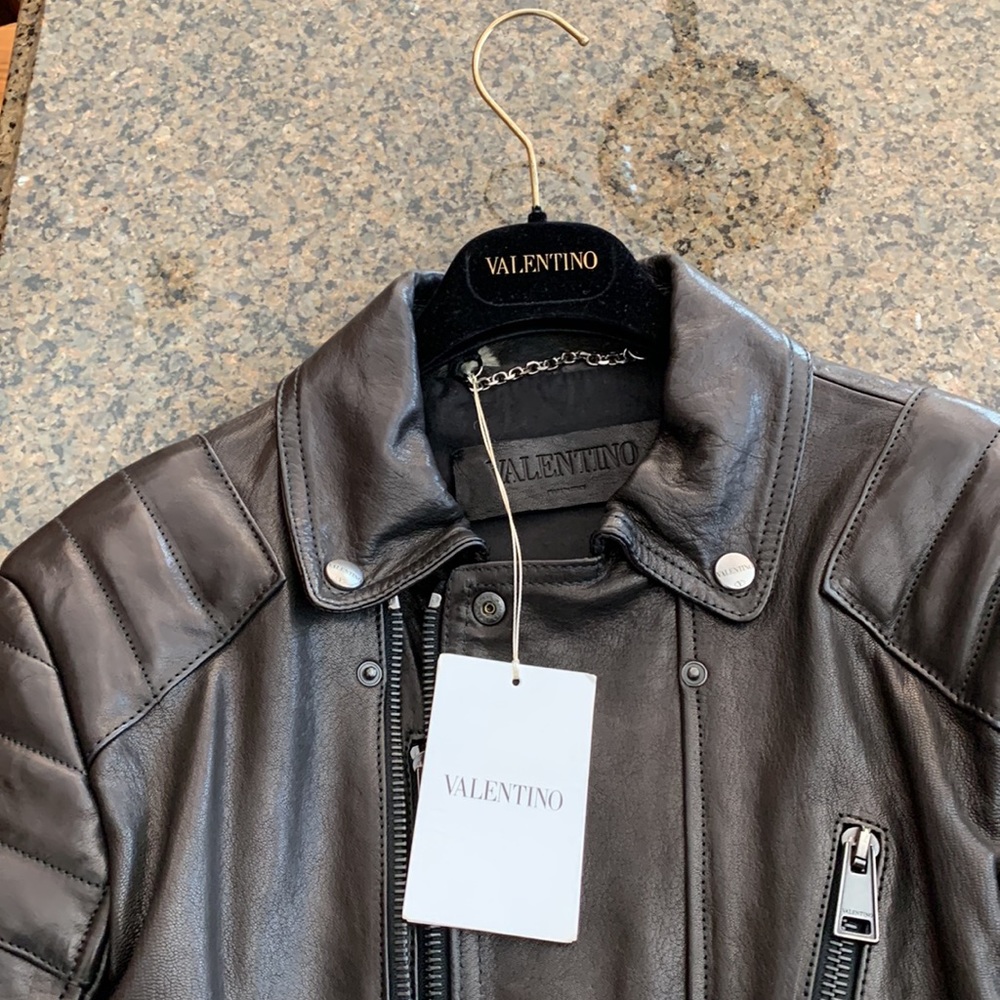 Valentino leather biker jacket NWT men’s size 42